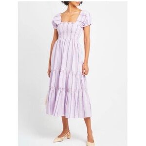 O.P.T Daphne Smocked Midi Dress